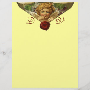 Papier ANGEL HEART WAX SEAL Monogramme Jaune