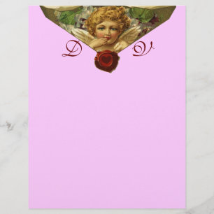 Papier ANGEL HEART WAX SEAL Monogramme rose