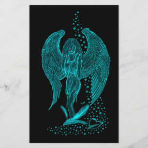 Papier Angel perdu en amour, noir et vert Design