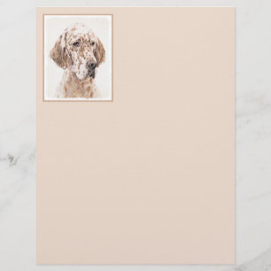 Papier Anglais Setter Orange Belton Peinture Chien Art