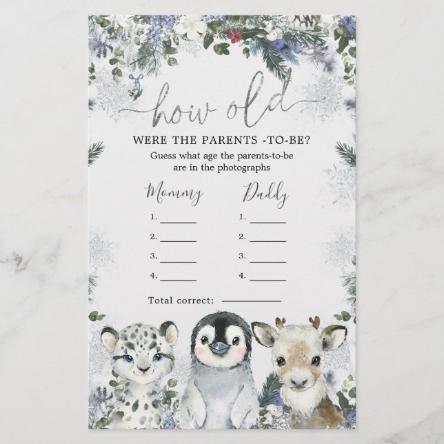 Papier Animal arctique Hiver Onederland Comment vieux par (Devant)