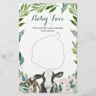 Papier Animal de ferme verdure Garçon Baby shower bébé vi