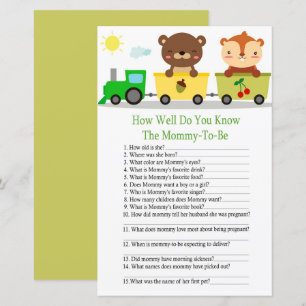 Papier Animal train comment bien connaissez-vous baby sho
