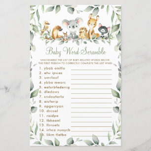 Papier Animaux australiens Verdure Baby Word Scrambule