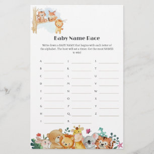 Papier Animaux boisés amusants Baby shower Nom de la cour