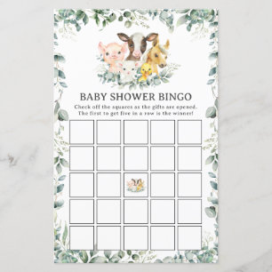 Papier Animaux de ferme Baby shower de loisirs de verdure