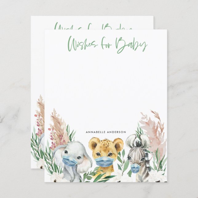 Papier Animaux en masque sexe des souhaits pour bébé lais (Devant / Derrière)