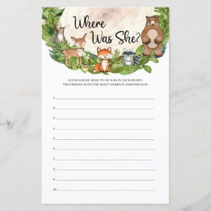 Papier Animaux forestiers thème boisé Où était-elle ?