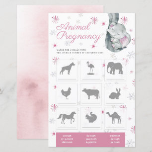 Papier Animaux Grossesse fille Baby shower jeu