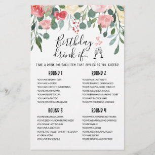 Papier Anniversaire BOIRE SI éditable Anniversaire jeu de