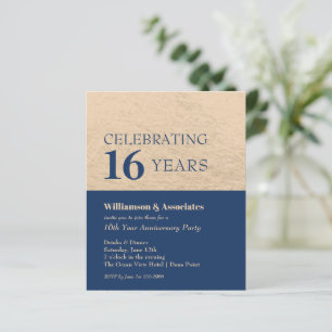 Papier Anniversaire commercial Marine Blue Gold Invitatio