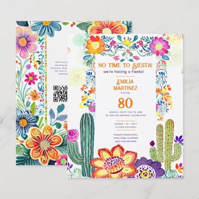 Papier Anniversaire de FIESTA ! Folkart Flowers N'importe (Devant / Derrière)