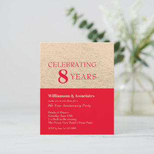 Papier Anniversaire des affaires Gold et Red Invitations