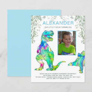Papier Anniversaire Dinosaure Rugit Photo Bleu