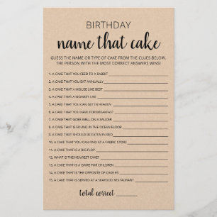 Papier Anniversaire Nom que gâteau Anniversaire jeu