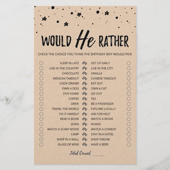 Papier Anniversaire Plutôt éditable jeu (Devant)