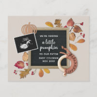 Annonce de grossesse bébé citrouille d'automne