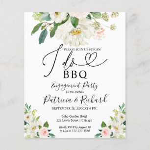Papier Annonce de la fête d'engagement Budget I DO BBQ