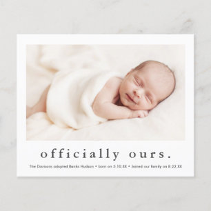 Papier Annonce de l'adoption de photo officiellement à no