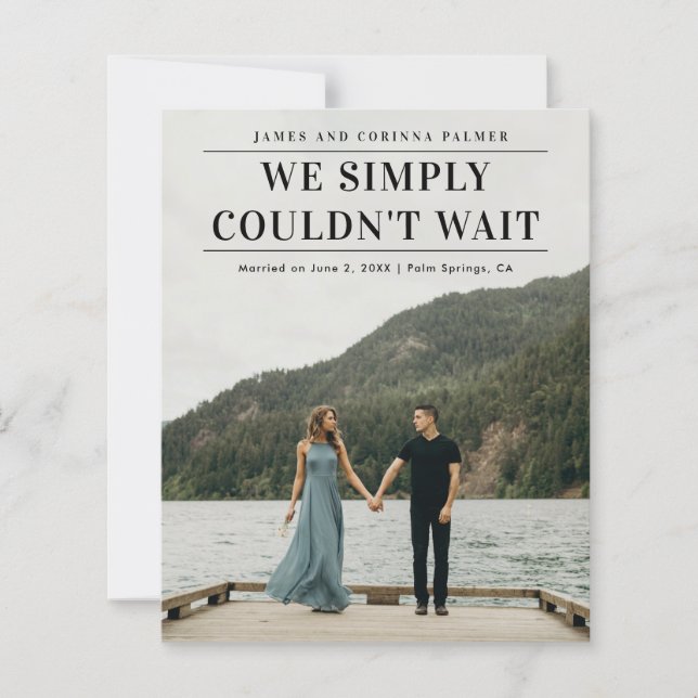 Papier Annonce de mariage photo à petit budget (Devant)