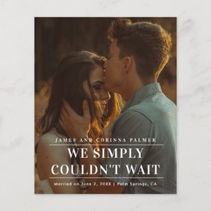 Papier Annonce de mariage photo impossible d'attendre Bud