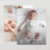 Annonce de naissance écriture blanche sur fond bud