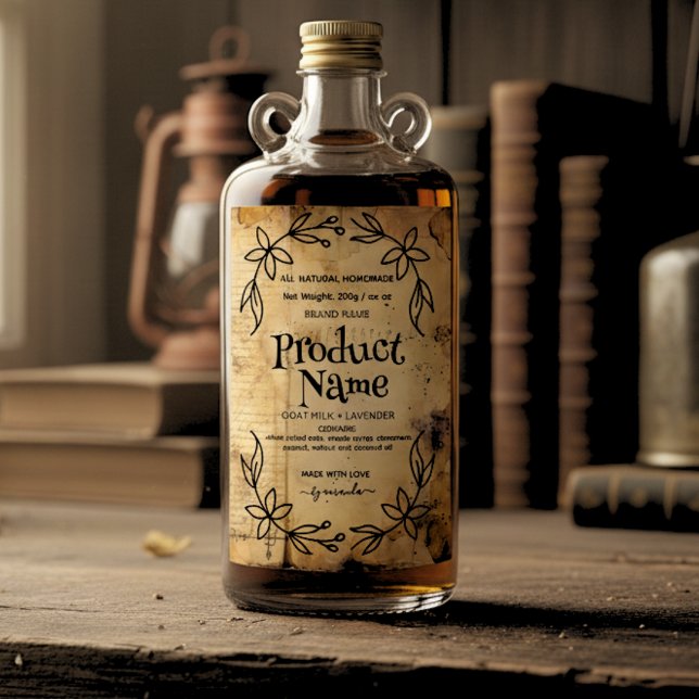 Papier antique Étiquette style apothecaire (Créateur téléchargé)