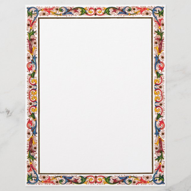Papier Antique Floral Frontière Italie (Devant)
