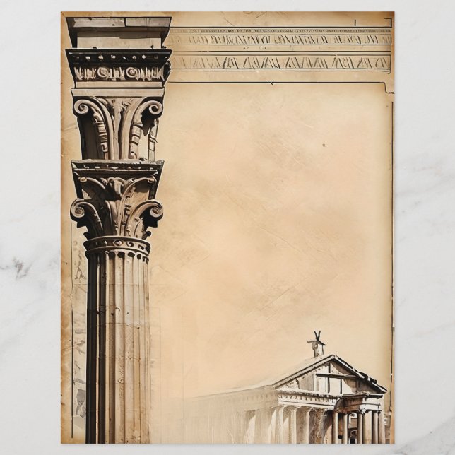 Papier Antique Parchemin Classic Architecture Romaine (Devant)