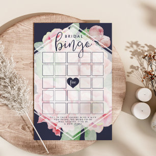 Papier Antique Peony Fête des mariées Jeu de Bingo