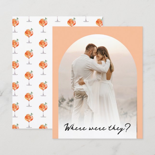 Papier Aperol Spritz Bridal Où étaient-ils Jeux Photo (Devant / Derrière)