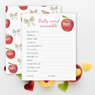 Papier Apple baby shower Word scramble baby shower jeu