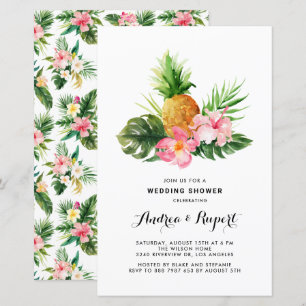 Papier Aquarelle ananas Wedding shower tropical