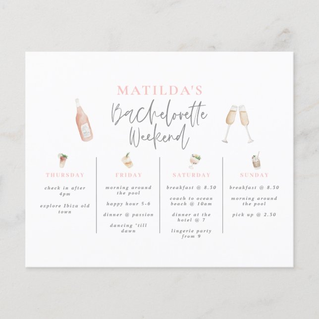 Papier Aquarelle Bachelorette week-end (Devant)