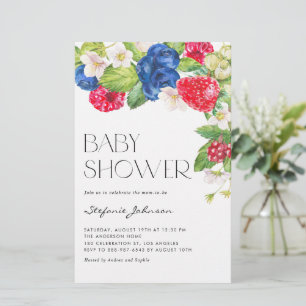 Papier Aquarelle Berries mélangées Baby shower Invitation