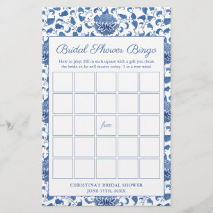 Papier Aquarelle Bleu Et Blanc Fête des mariées Jeu De Bi