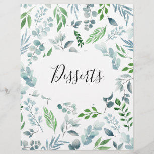 Papier Aquarelle Botanique Recette Classeur Divider d'ong