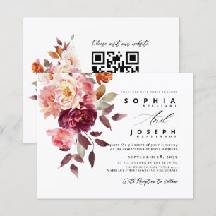 Papier aquarelle Bouquet de Bourgogne Floral Mariage