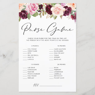 Papier Aquarelle Bourgogne et fleurs de pêche Jeu de purs