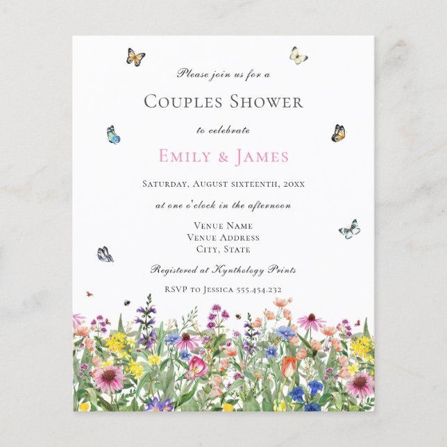 Papier Aquarelle Budget Couples Floral Douche (Devant)