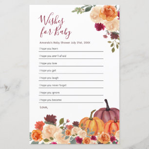 Papier Aquarelle Burnt Orange Citrouille Voeux pour bébé