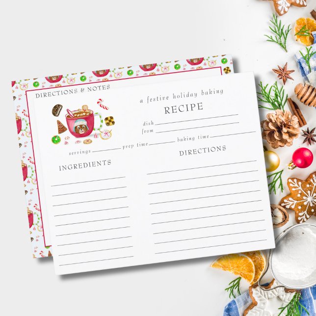 Papier Aquarelle Chocolat pain d'épices Cookies Recette (Créateur téléchargé)