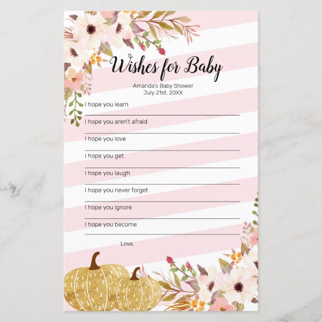 Papier Aquarelle citrouille Wives for Baby Game (Devant)