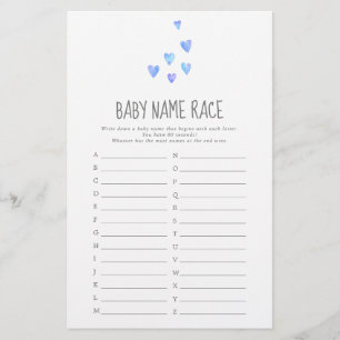 Papier Aquarelle Coeurs Garçon Nom de la race Jeu