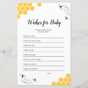 Papier Aquarelle d'abeilles souhaits pour le jeu bébé