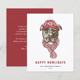Papier Aquarelle Festive Pitbull Joyeux Howlidays