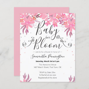 Papier Aquarelle Floral Fancy Script bébé en Fleur