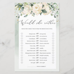 Papier Aquarelle Floral Plairait-elle jeu nuptiale