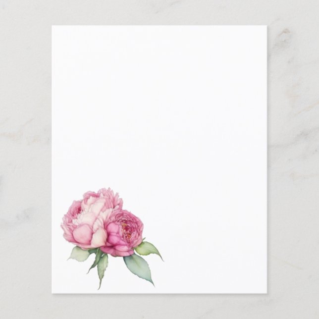 Papier Aquarelle florale rose pis rose roses roses (Devant)