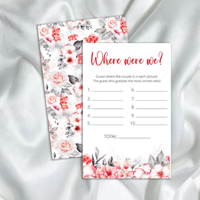 Papier Aquarelle Flower Où étions-nous jeu de douche nupt (Créateur téléchargé)